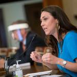 Rep. Jaime Herrera Beutler speaks on Capitol Hill in Washington on June 4, 2020. (Al Drago/Pool via AP, file)