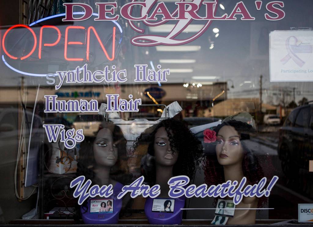 Decarlas Beauty Supply & Salon in Everett. (Olivia Vanni / The Herald)
