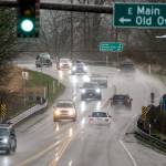 Traffic on Sunday afternoon shows the steady stream of westbound vehicles on U.S. 2 in Monroe. Farther east, the congestion is putting drivers onto county rural roads, causing concern to Sky Valley Fire District leaders. (Kevin Clark / The Herald)
