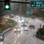 Traffic along Hwy 2 in Monroe of Sunday afternoon on March 7, 2021. (Kevin Clark / The Herald)