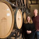 Owners Kim and Larry Harris at Bayernmoor Cellars on Monday, Dec. 21, 2020 in Stanwood, Washington.  (Andy Bronson / The Herald)