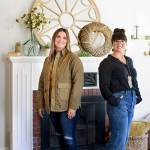 Leslie Davis (left) and her twin sister, Lyndsay Lamb, pose in the den of a house they remodeled in Snohomish, as seen on the HGTV series Unsellable Houses. (HGTV)