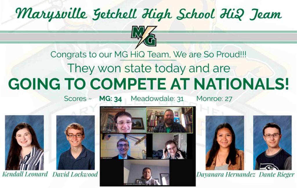 The Marysville Getchell High School HiQ team is heading to national for the first time.