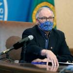 Washington Gov. Jay Inslee speaks during a news conference Thursday at the Capitol in Olympia. (AP Photo/Ted S. Warren)