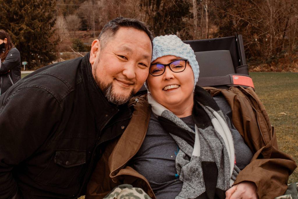 Jon Erickson (left) and Bethany Erickson at a fundraiser at Lundeen Park in Lake Stevens on March 6. (Stephanie Walls)