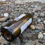 Ruth Smethers found Blake Lewiss message in a bottle in Port Townsend. It traveled to the port city from Bush Point on Whidbey Island. (Ruth Smethers)
