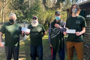 (left to right): Randal White, Olympic Fly Fishers Conservation Chairperson; Joe Scordino, Project Leader; Greg Sisson, Communications Chairperson; and Mackey Guenther, Website Developer and former SSS member.