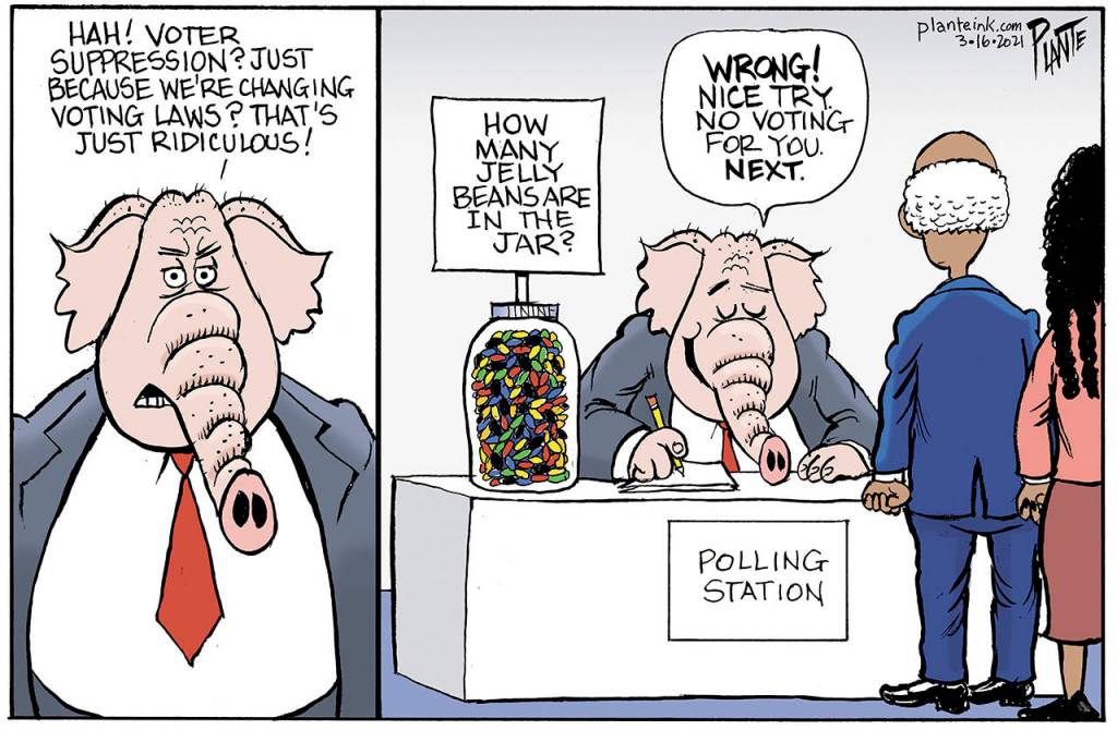 Jelly Bean Democracy, voter suppression, voting, state legislatures, GOP, RNC Republican Party, polling station, racism, african-americans, native american. Voting Rights Act