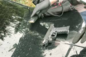 Police officers recovered a gun Sunday afternoon after responding to an assault where a male allegedly flashed a weapon in the 17300 block of 76th Avenue West in Lynnwood. (Lynnwood Police Department)