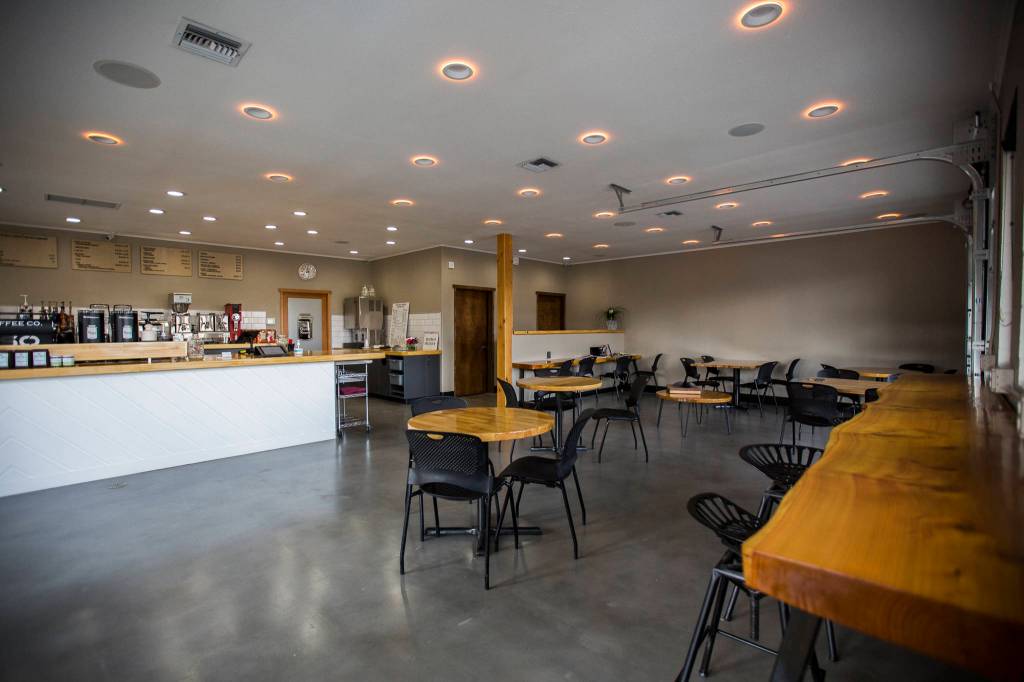 Inside the new Milk House Coffee Co. on Thursday in Everett. (Olivia Vanni / The Herald)