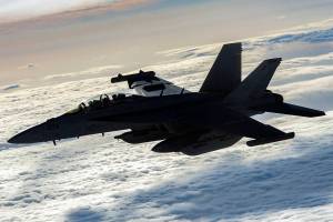 A U.S. Navy EA-18G Growler flies over Afghanistan, Jan. 23, 2020. The EA-18G has the capabilities to perform a wide range of enemy defense suppression missions with the latest electronic attack technology, jamming pods, and satellite communications. (U.S. Air Force photo by Staff Sgt. Matthew Lotz)