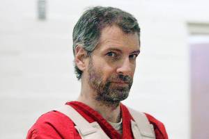 FILE - In this April 5, 2011, file photo shows Joseph Edward Duncan III stands in court in Indio, Ca, Duncan convicted of killing a couple and two children in Idaho was sentenced to life in prison for torturing and killing a 10-year-old boy in California in 1997. A convicted serial killer whose victims included two young boys died Sunday at a hospital in Indiana, authorities said. Joseph Edward Duncan died at the medical center near United States Penitentiary, Terre Haute, where he was on death row, according to a statement from prosecutors in Riverside County, California. Duncan, 58, had been diagnosed with terminal brain cancer. (Terry Pierson/The Orange County Register via AP)