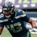 Seattle Seahawks defensive end Carlos Dunlap II is pictured during the first half of an NFL football game against the New York Giants, Sunday, Dec. 6, 2020, in Seattle. The Giants won 17-12. (AP Photo/Stephen Brashear)