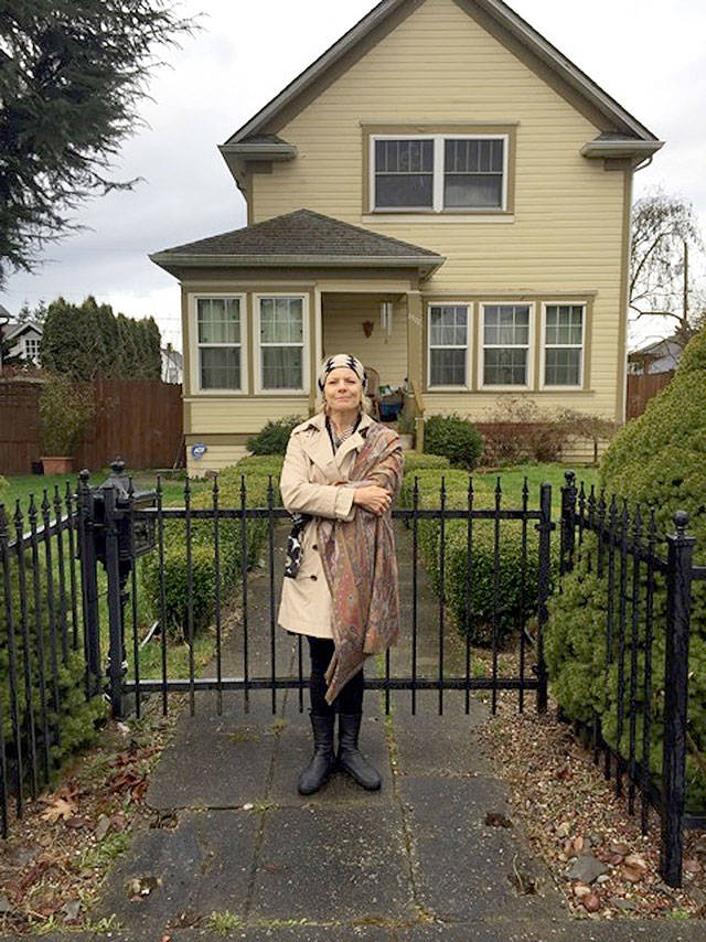 Jeanne-Marie Osterman visited the house her father was born and grew up in at 2522 Baker St. in Everett. I went to see the house while I was writing the poems for inspiration, she says. (Jeanne-Marie Osterman)