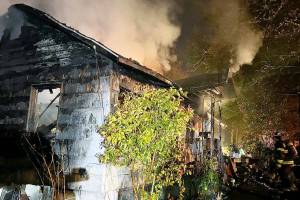 Two people, including a 7-year-old girl, died in this house fire near Mukilteo on Thursday. (South County Fire) 20210415