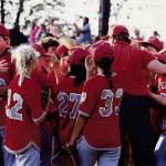 The Marysville All-Starts Little League softball team celebrates after winning a regional championshop that sent them to the Little League Softball World Series in fall of 2019. (Courtesy Marysville All-Stars)