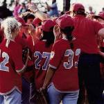 After winning the regionals which sent them to the Little League Softball World Series, the Marysville All-Stars celebrate. (Courtesy Marysville All-Stars)
