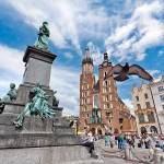 Kraków’s Main Market Square, with St. Mary’s Church.
