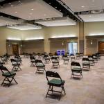 A waiting area for people after receiving their vaccinations at Angel of the Winds Arena seen April 6 in Everett. (Olivia Vanni / Herald file)