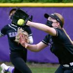 Kamiaks Sam Porter makes a catch during a game against Lakewood on Friday afternoon at Kamiak High School in Mukilteo. The Knights won 2-0. (Kevin Clark / The Herald)