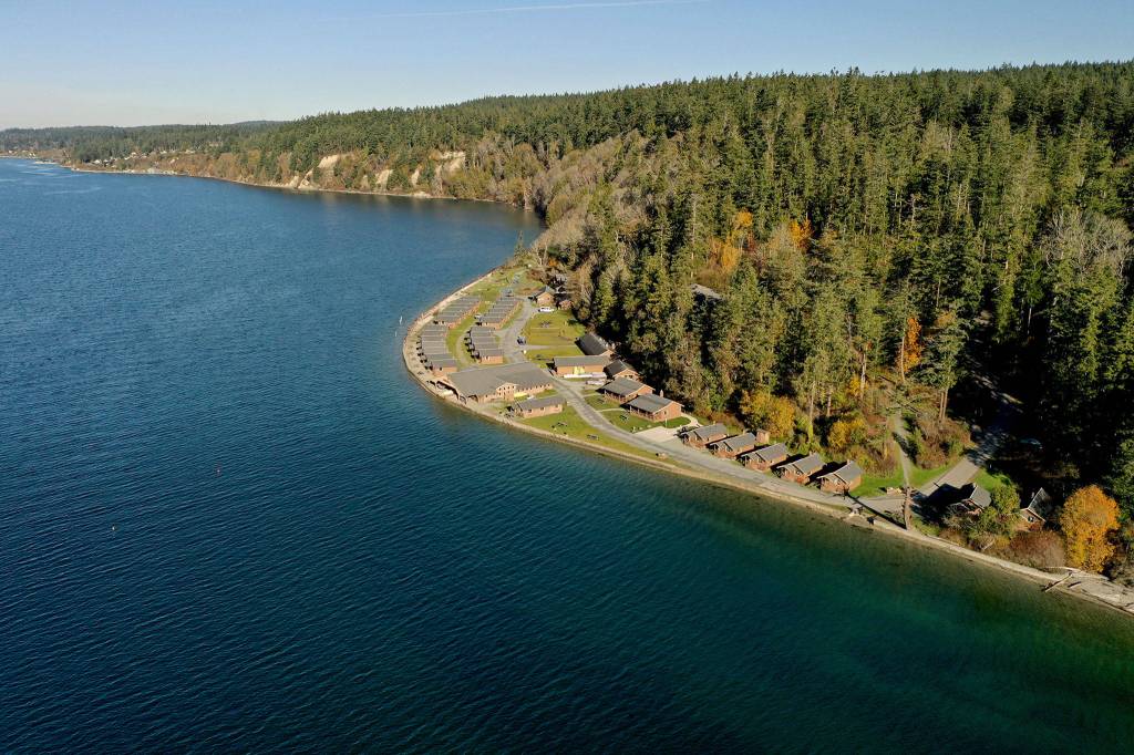 Cama Beach State Park on Camano Island. The bluff where the cabins sit might have jutted up in the most recent southern Whidbey Island fault earthquake. (Chuck Taylor / The Herald)