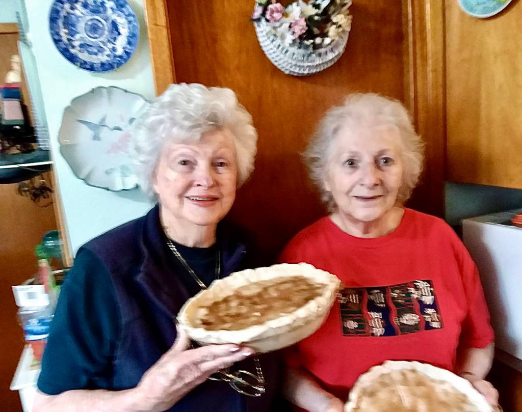 The pie bakers: Mary Peterson Clark (left) and Harriet Fugier. (Submitted photo)