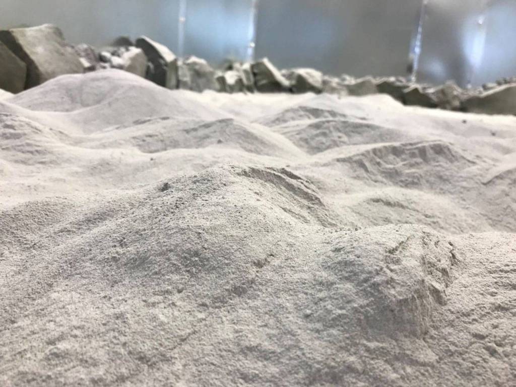 Highland Simulant, a lunar soil simulant made by Off Planet Research, is mostly anorthosite, a type of igneous rock. (Off Planet Research)