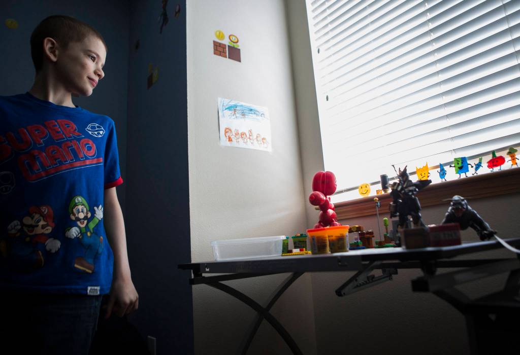 David Stowell and a handful of 3D characters. (Olivia Vanni / The Herald)