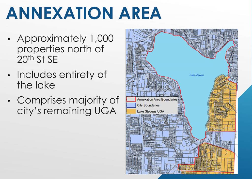 The city is set to annex the 1,000-acre lake its named for, as well as 500 acres in the Southeast Interlocal Annexation. (City of Lake Stevens)