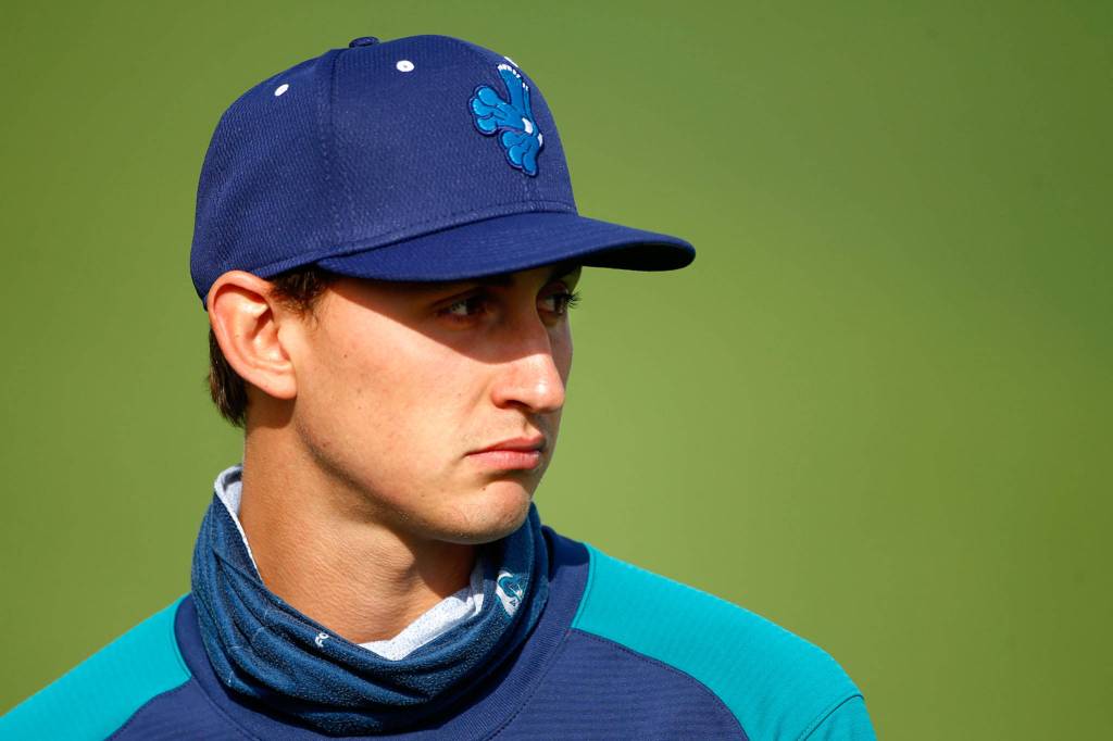 George Kirby is one of three top-100 prospects on the AquaSox roster. (Kevin Clark / The Herald)