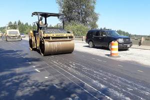 Crews contracted by the Washington State Department of Transportation for pavement work on the U.S. 2 bridge over the Pilchuck River are set to close one lane this weekend to replace and install expansion joints. (WSDOT)