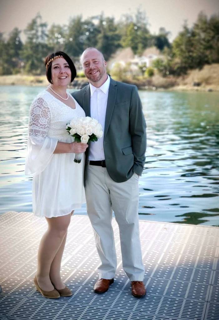 Meredith Reed and Matt Reed on their wedding day, March 20, 2020, in La Conner. (Courtesy Photo)