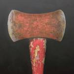 See "Rusty Red Axe" by Scott Filipiak in the "Northwest Enterprise" exhibition in Lynnwood.