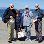 Everetts Jerry and Helga Hilson (couple on right) with David and Janice Peterson at Seattles Alki Beach Wednesday. As boys, Jerry Hilson and David Peterson were friends who attended school together in West Seattle through second grade. (Contributed photo)