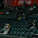Fans sit socially distanced and masked in Angel of the Winds Arena for the Seattle Storm and Las Vegas Aces game on May 15, 2021, in Everett. 2,000 fans were allowed into the arena for the game. (Olivia Vanni / The Herald)