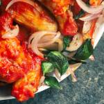 Byadgi chicken wings get their South Indian flavor from sun-died red chilies. (Reshma Seetharam)