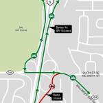 A map of the detour for eastbound Highway 104 drivers from I-5 in the coming weeks during Sound Transit light rail work. (Sound Transit)