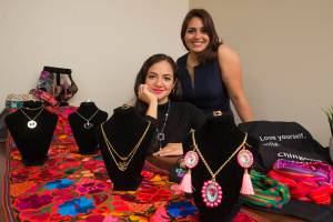 Connect Casino Road Connect pairs with Ventures, a Seattle-based nonprofit, to help low-income entrepreneurs launch a new business or boost an existing one.  Suly Altamirano a Mountlake Terrace resident, with Patty Zavala, standing, went through the six-week program, and has now opened an online clothing and jewelry store. Shot on Monday, May 24, 2021 in Lynnwood, Washington.  (Andy Bronson / The Herald)