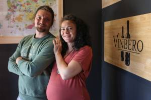 Vinbero, a wine bar and restaurant in Edmonds, is the new business venture of Kris Kelnero and Cali Kelnero.   (Kevin Clark / The Herald)