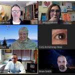 Cory Amstrong-Hoss 9-year-old son, Sammy, had some fun at Dads expense by altering his dads image on Zoom for a work meeting. (Photo reprinted here with permission from Corys work colleagues at Volunteers of America, Western Washington)