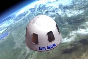 FILE - This undated illustration provided by Blue Origin shows the capsule that the company aims to take tourists into space. Jeff Bezos' rocket company is already calling its future clients "astronauts." One seat is up for grabs on the New Shepard rocket's debut passenger flight scheduled for July 2021; an online auction is underway. (Blue Origin via AP)
