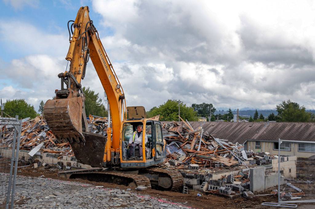 Demolition of Baker Heights, public housing in north Everetts Delta neighborhood, is underway. (Kevin Clark / The Herald)