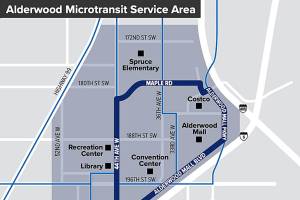 Community Transit is asking for feedback on options for a pilot program to bring a community van or microtransit, on-demand public transit, to Lynnwood in spring next year. (Community Transit)