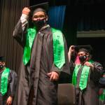 Sequoia High graduates move their tassels from one side to the other at the end of the graduation ceremony on Thursday, June 17, 2021 in Everett, Washington. (Andy Bronson / The Herald)