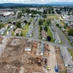 Demolition earlier this month at the Baker Heights housing development. (Chuck Taylor / Herald file) 20210608