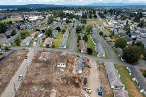 Demolition earlier this month at the Baker Heights housing development. (Chuck Taylor / Herald file) 20210608