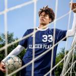 Azavier Coppin, Glacier Peak sophomore, score 17 goals in the abbreviated season and is The Herald's boys soccer Player of the Year. (Kevin Clark / The Herald)
