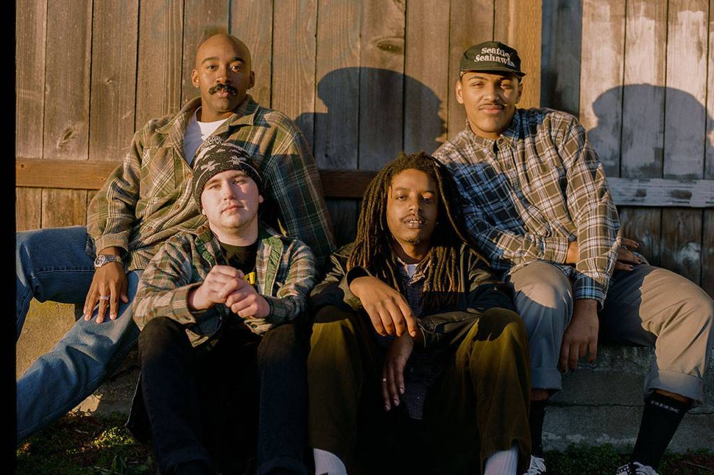 Enumclaw is made up of frontman Aramis Johnson, Nathan Cornell on guitar, Ladaniel Gipson on drums and Eli Edwards on bass. (Raphael Gaultier)
