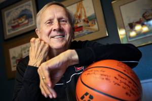 Chet Hovde is retiring after 38-years as Everett Community College women's basketball head coach. (Kevin Clark / The Herald)