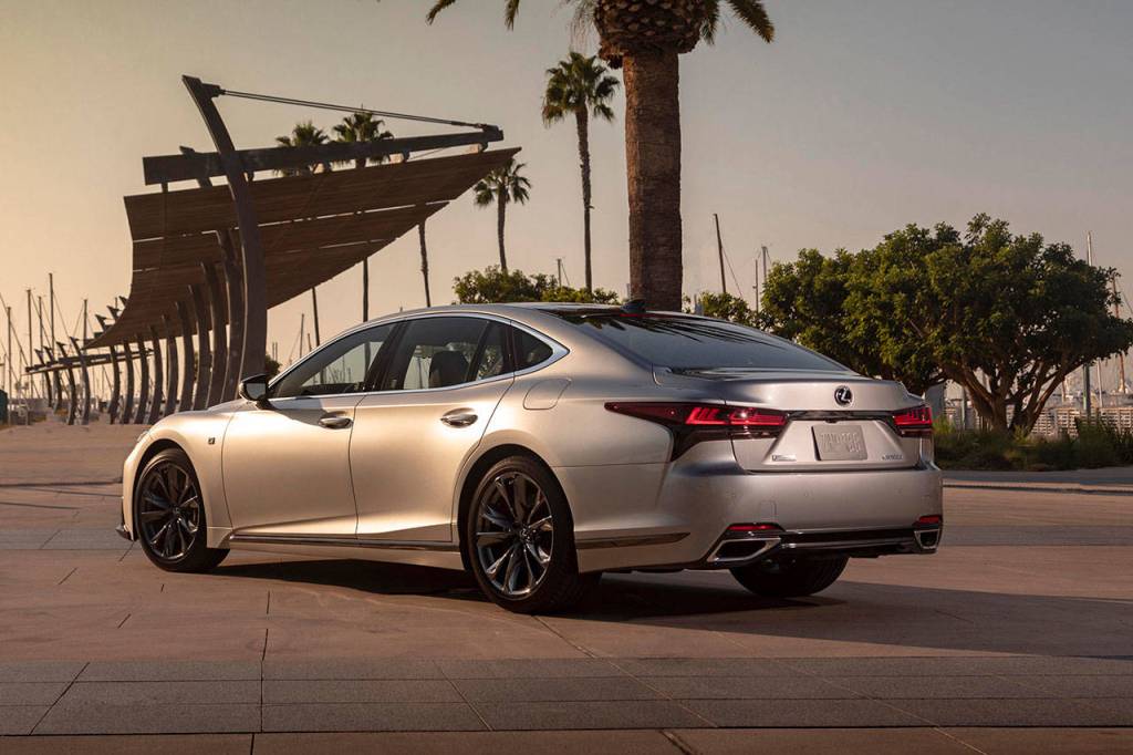 The 2021 Lexus LS 500 has five-passenger seating and a 17 cubic-feet trunk. The F Sport model is shown here. (Manufacturer photo)